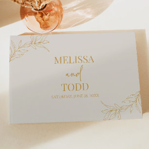 Beige Gold Minimal Minimalistische Zweigstelle Lea Gästebuch