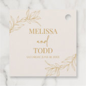 Beige Gold Minimal Minimalistische Zweigstelle Lea Geschenkanhänger (Rückseite)