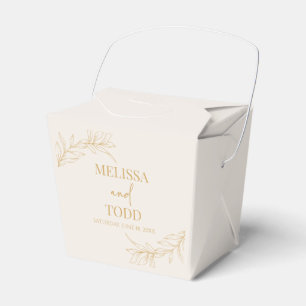 Beige Gold Minimal Minimalistische Zweigstelle Lea Geschenkschachtel