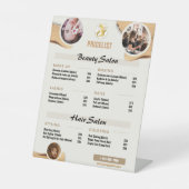 Beige Gold Minimal Schönheitspreisliste - Bearbeit Sockelschild (Vorderseite)