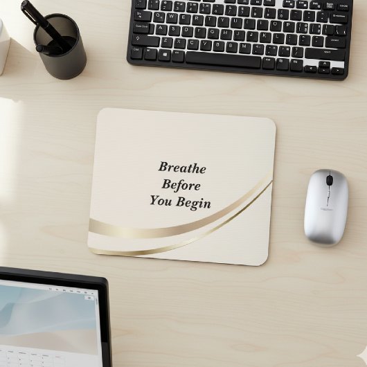 Beige Gold Minimalist Quote  Mousepad