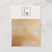 Beige Gold Öl Farbe Textur Logo erhalten Fußklamme Visitenkarte (Vorderseite)