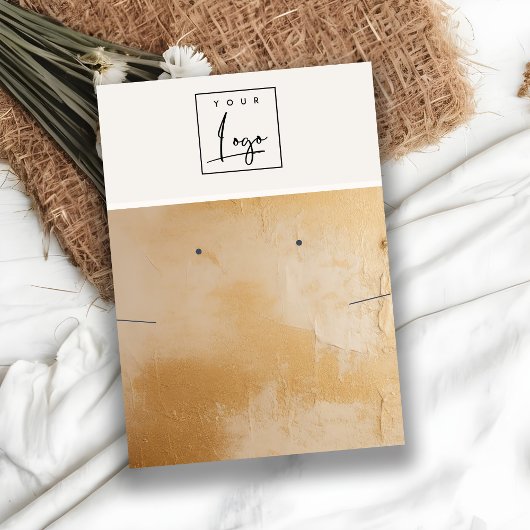 Beige Gold Öl Farbe Textur Logo erhalten Fußklamme Visitenkarte