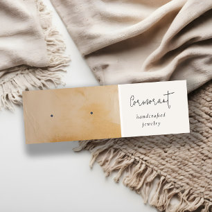 Beige Gold Ölpaint Texture Earring Stud Holder Mini Visitenkarte