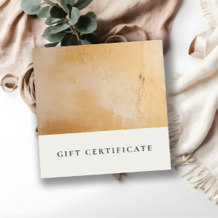 Beige Gold Ölpaint Texture Geschenk Zertifikat