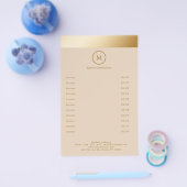 Beige Gold Stripe Monogramm Circle Flyer (Einzeln)