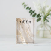 Beige Gold Trendy Earring Display Card Visitenkarte (Stehend Vorderseite)