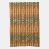 Beige Gold und Aquamarin Green Geschirrtuch (Vertikal)