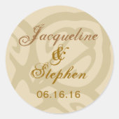 BEIGE & GOLD Wedding Envelope Sticker (Vorderseite)
