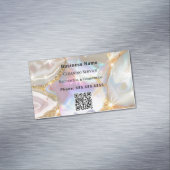 Beige Goldagate-Holograpgic-QR-Code Magnetische Visitenkarte (Beispiel)