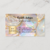 Beige goldenes agate holografisches Firmenlogo Treuekarte (Rückseite)