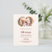 Beige Goldpfirsichblütenbudget 60. Geburtstag (Stehend Vorderseite)