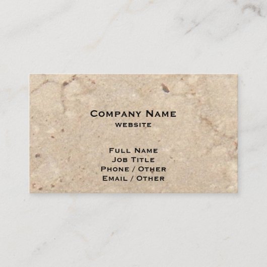 Beige Granite Business Card Visitenkarte (Vorderseite)