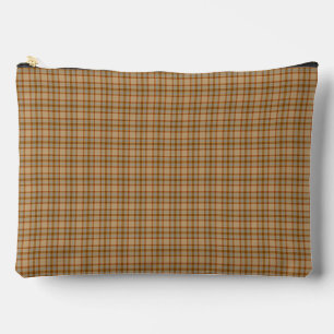 Beige Grau Karo Tartan Muster Zubehörtasche