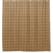 Beige Grau Rot Tartan Rustikaler Duschvorhang (Vorderseite)