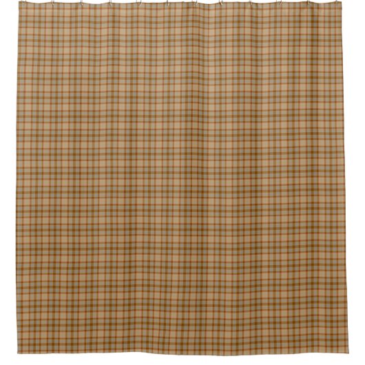Beige Grau Rot Tartan Rustikaler Duschvorhang (Vorderseite)