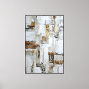 Beige, Grau und Gold - Geometrische Schichten – Ab Leinwanddruck