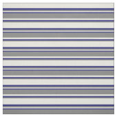 Beige, Grau und Midnight Blue Lines Stoff (Muster)