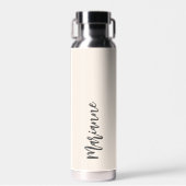 Beige-Graue-individuelle Name-Skript Trinkflasche (Vorne)