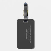 Beige graue Monogramm Fügen Sie Ihren Namen hinzu Gepäckanhänger (Rückseite vertikal)