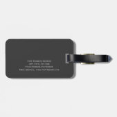 Beige graue Monogramm Fügen Sie Ihren Namen hinzu Gepäckanhänger (Rückseite horizontal)