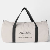 Beige graue Monogramm-Initialen Name modern Duffle Bag (Vorderseite)