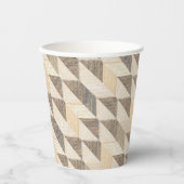 Beige, graue rhombische Muster. Pappbecher (Vorderseite)