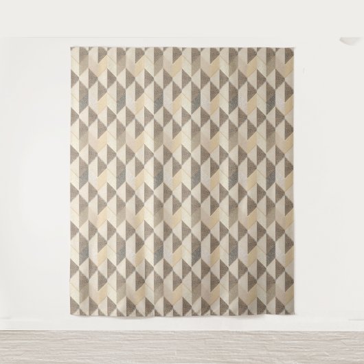 Beige, graue rhombische Muster. Wandteppich (Vorderseite)