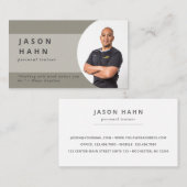 Beige/graues Foto für Personal Trainer Visitenkarte (Vorne/Hinten)