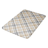 Beige-graues Karomuster Badematte (Schrägansicht)