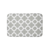 Beige graues weißes Retro-Ikat-Quatrefolienmuster Badematte (Vorderseite)