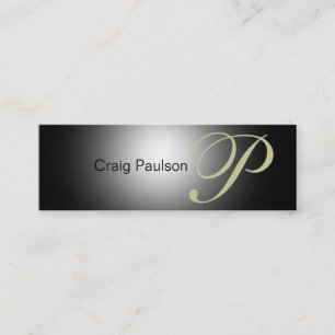 Beige Gray Black Business Card Mini Visitenkarte
