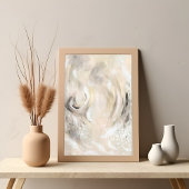 Beige Gray Contemporary Abstract art Poster