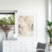 Beige Gray Contemporary Abstract art Poster