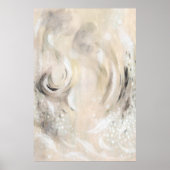 Beige Gray Contemporary Abstract art Poster (Vorne)