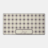 Beige Gray Gingham Pattern Schreibtischunterlage (Vorderseite)