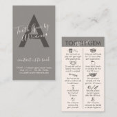 Beige Gray Physical Printed Tooth Gem Aftercare Visitenkarte (Vorne/Hinten)