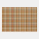Beige Gray Red Brown Plaid Tartan Geschenkpapier Set (Vorderseite)
