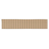 Beige Gray Red Brown Plaid Tartan Table Runner Kurzer Tischläufer (Horizontal)