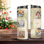 Beige & Green 5 Fotomontage Weihnachten Thermosbecher