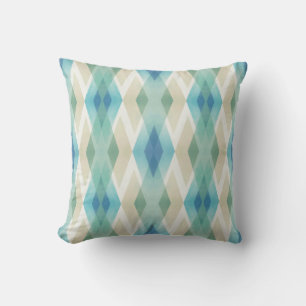 Beige Green Blue White Aquamarin Rhombusse Muster Kissen