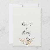 Beige Green Boho Brunch Champagne Brautparty Einladung (Rückseite)