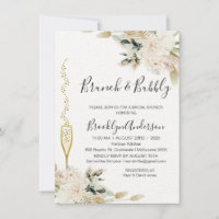 Beige Green Boho Brunch Champagne Brautparty