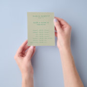 Beige Green Budget Hochzeitsfeier - Timeline Flyer (Gruppe)