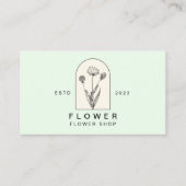 Beige Green Girly Dandelion Blume Florist Floral Visitenkarte (Vorderseite)