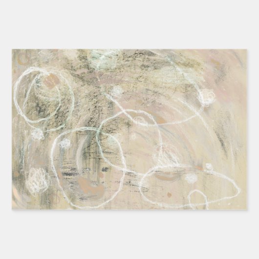 Beige Green Gray Abstract Collage Geschenkpapier Set (Vorderseite 2)