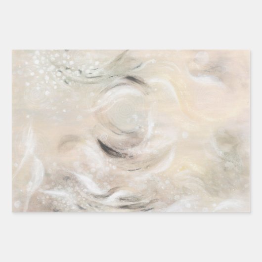 Beige Green Gray Abstract  Collage  Geschenkpapier Set (Vorderseite)