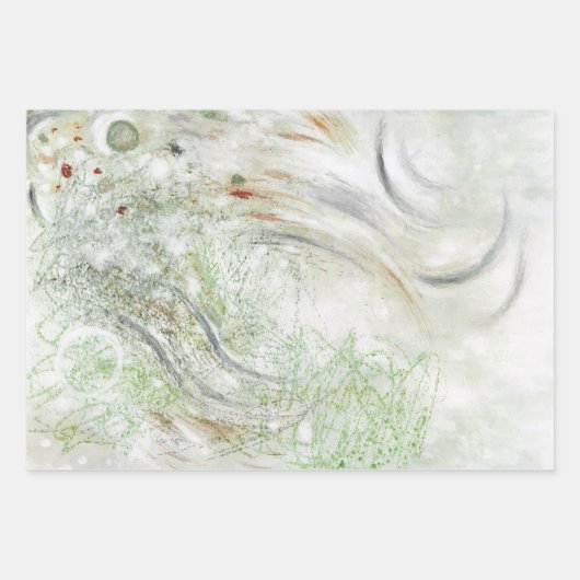 Beige Green Gray Abstract  Collage  Geschenkpapier Set (Vorderseite 2)