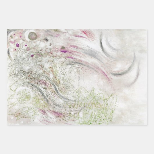 Beige Green Gray Abstract  Collage  Geschenkpapier Set (Vorderseite)