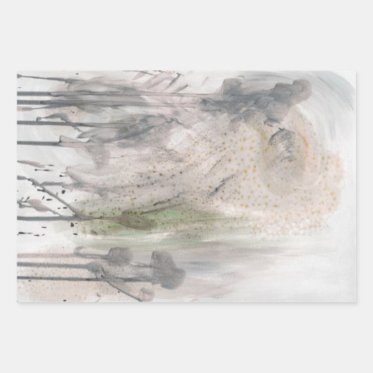 Beige Green Gray Abstract  Collage  Geschenkpapier Set (Vorderseite 2)